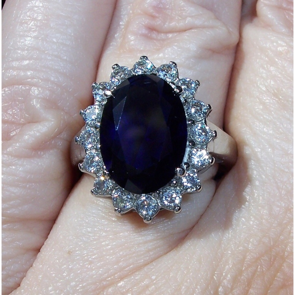 STAINLESS STEEL Princess Diana Style CZ Ring - Picture 3 of 8
